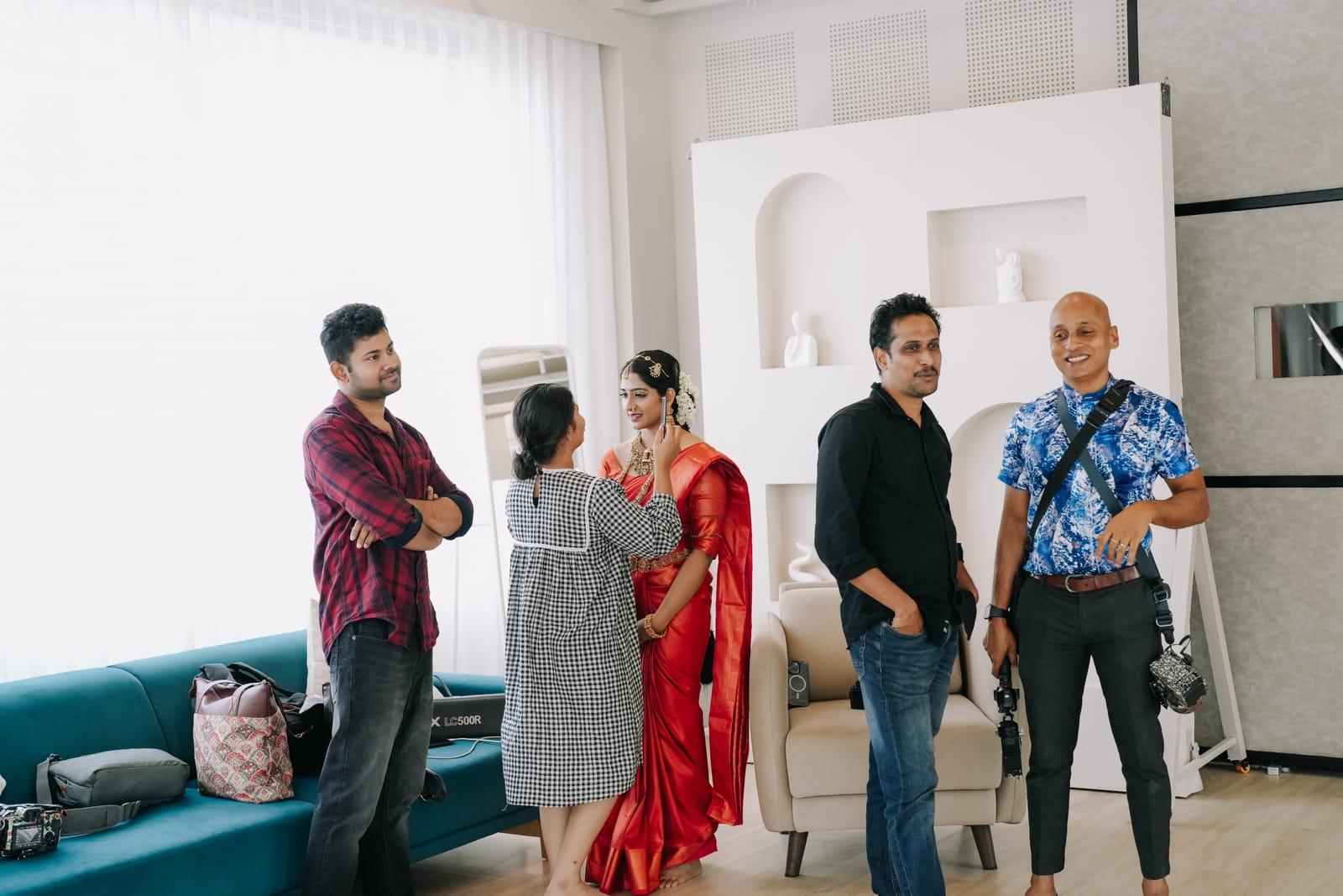 Editorial saree shoot in progress at Veedo studio Kochi