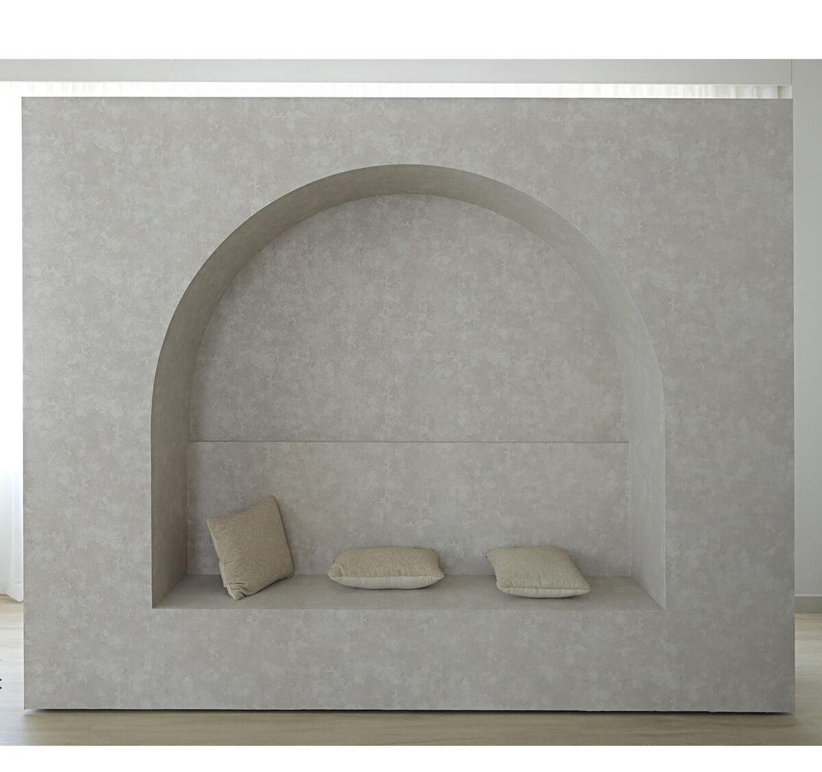 Arch wall backdrop setup at Veedo Lumen studio Kochi