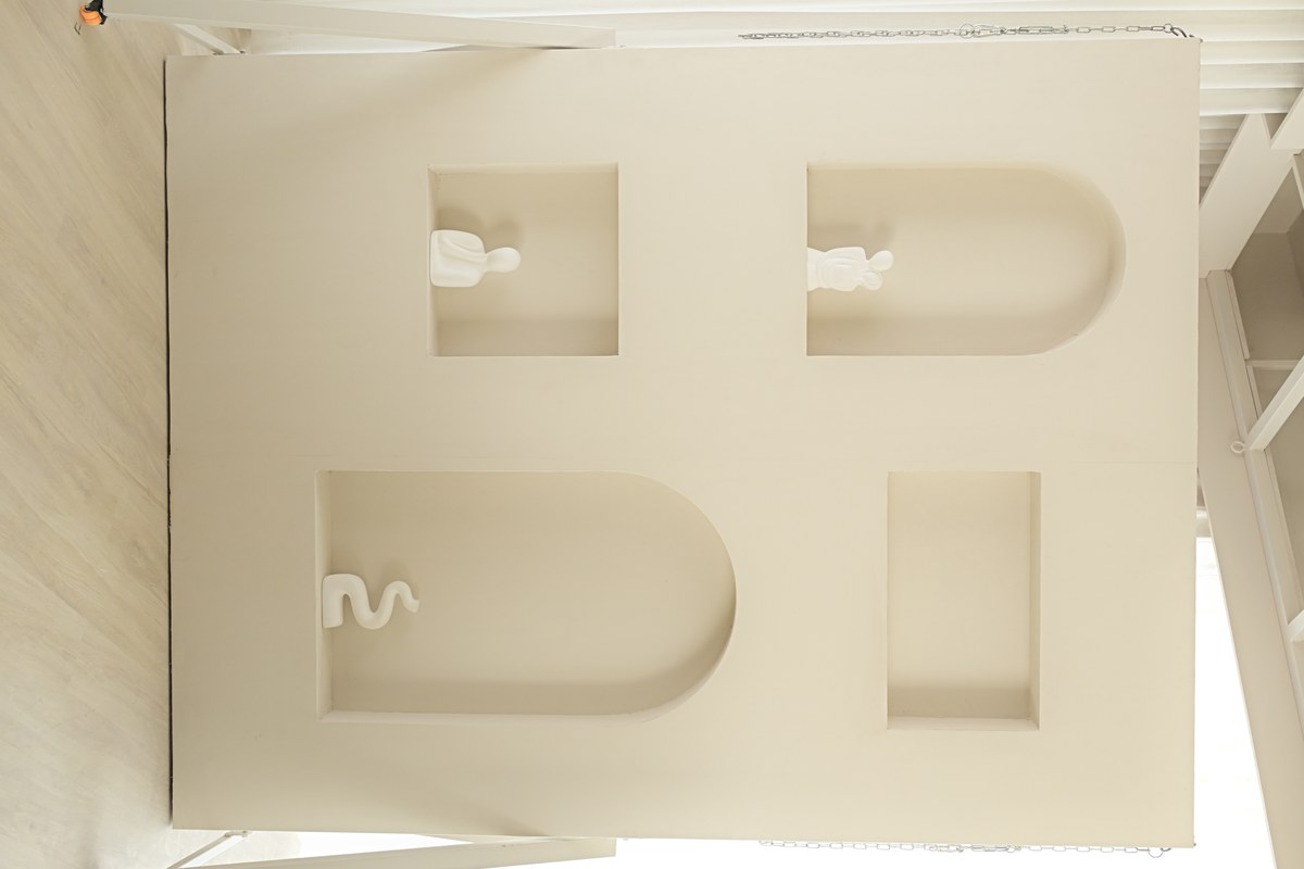 Niche shelf panel setup at Veedo studio Kochi